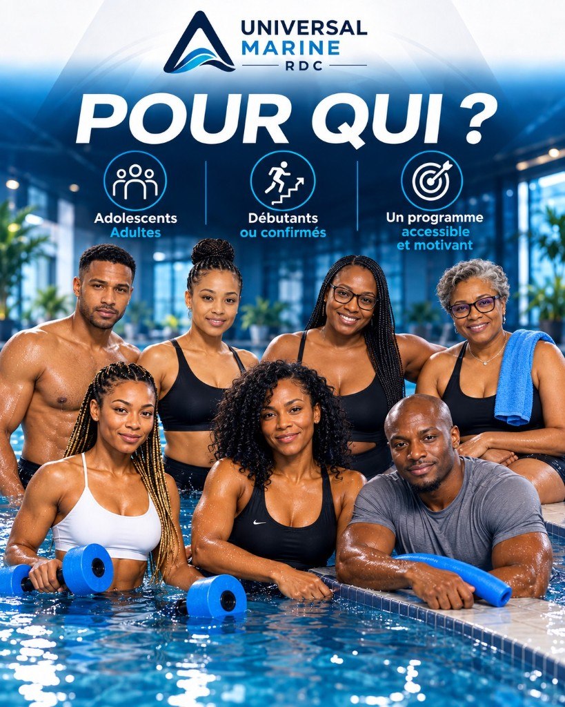 Adolescents et adultes en aquagym Universal Marine