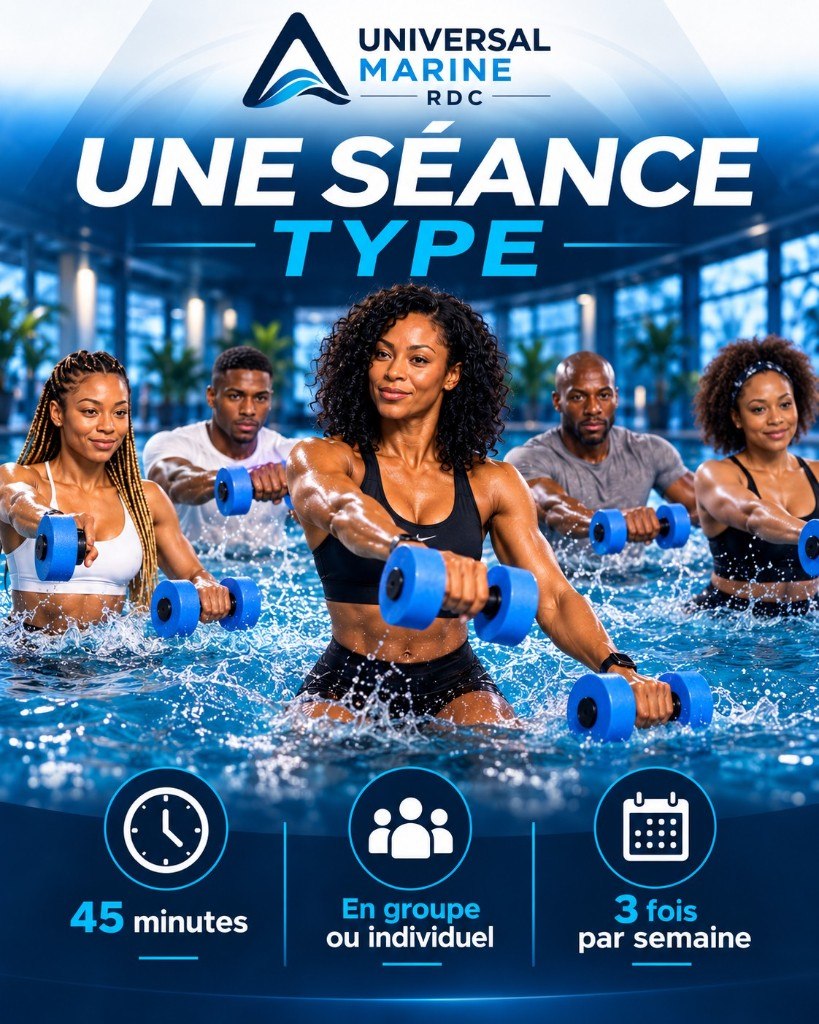 Séance d'aquagym avec haltères aquatiques Universal Marine